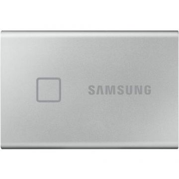 SSD Extern Samsung T7 Touch, 1TB, USB-C 3.1, Senzor de amprenta (Argintiu)
