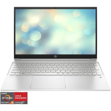 Laptop HP Pavilion 15-eh2013nq cu procesor AMD Ryzen(tm) 5 5625U pana la 4.3 GHz, 15.6, Full HD, IPS, 16GB, 1TB SSD, AMD Radeon(tm) Graphics, Free DOS, Natural Silver