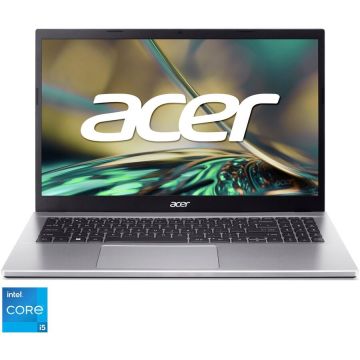 Laptop Acer Aspire 3 A315-59 cu procesor Intel® Core™ i5-1235U pana la 4.40 GHz, 15.6, Full HD, IPS, 8GB, 256GB, Intel® Iris® Xe Graphics, No OS, Silver
