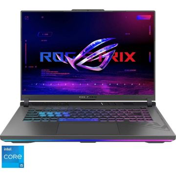 Laptop Gaming ASUS ROG Strix G16 G614JU cu procesor Intel® Core™ i5-13450HX pana la 4.60 GHz, 16, FHD+, IPS, 165Hz, 16GB DDR5, 1TB SSD, NVIDIA® GeForce RTX™ 4050 6GB GDDR6, No OS, Eclipse Gray