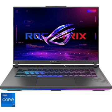 Laptop Gaming ASUS ROG Strix G16 G614JU cu procesor Intel® Core™ i7-13650HX pana la 4.90 GHz, 16, FHD+, IPS, 165Hz, 16GB DDR5, 1TB SSD, NVIDIA® GeForce RTX™ 4050 6GB GDDR6, No OS, Eclipse Gray