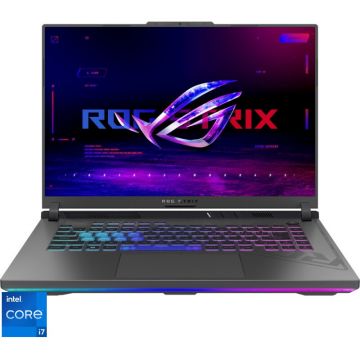 Laptop Gaming ASUS ROG Strix G16 G614JV cu procesor Intel® Core™ i7-13650HX pana la 4.90 GHz, 16, QHD+, IPS, 240Hz, 16GB DDR5, 512GB SSD, NVIDIA® GeForce RTX™ 4060 8GB GDDR6, No OS, Eclipse Gray