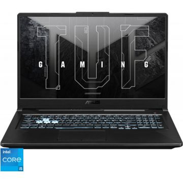 Laptop Gaming ASUS TUF F17 FX706HF cu procesor Intel® Core™ i5-11400H pana la 4.50 GHz, 17.3, Full HD, IPS, 144Hz, 16GB, 1TB SSD, NVIDIA® GeForce RTX™ 2050 4GB GDDR6, No OS, Graphite Black
