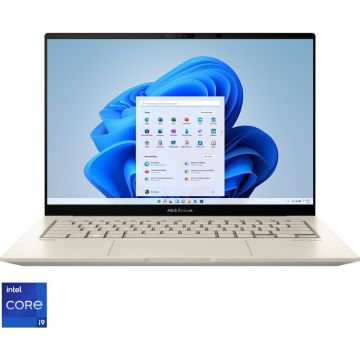 Laptop ultraportabil ASUS Zenbook 14 OLED UX3404VC cu procesor Intel® Core™ i9-13900H pana la 5.40 GHz, 14.5, 2.8K, OLED, 120Hz, 32GB, 1TB SSD, NVIDIA® Geforce RTX™ 3050 4GB GDDR6, Windows 11 Pro, Sandstone Beige