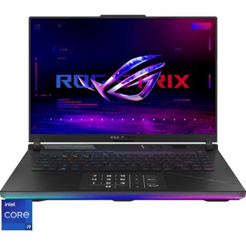 Laptop Gaming ASUS ROG Strix SCAR 16 G634JY cu procesor Intel® Core™ i9-13980HX pana la 5.60 GHz, 16, QHD+, 240Hz, 32GB, 1TB SSD, NVIDIA® GeForce RTX™ 4090 16GB GDDR6, No OS, Off Black