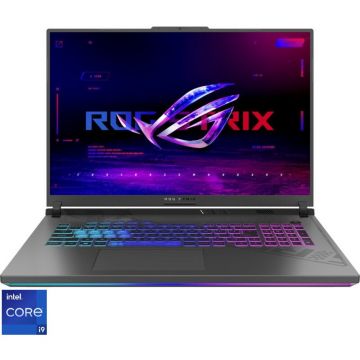 Laptop Gaming ASUS ROG Strix G18 G814JU cu procesor Intel® Core™ i9-13980HX pana la 5.60 GHz, 18, FHD+, IPS, 165Hz, 16GB DDR5, 1TB SSD, NVIDIA® GeForce RTX™ 4050 6GB GDDR6, No OS, Eclipse Gray