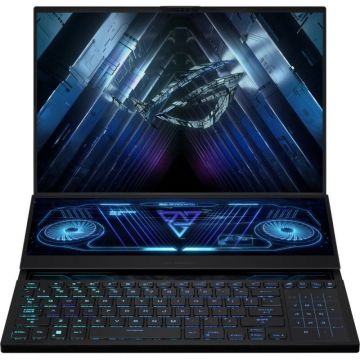 Laptop Gaming ASUS ROG Zephyrus Duo 16 GX650PY cu procesor AMD Ryzen™ 9 7945HX pana la 5.40 GHz, 16, QHD+, Mini LED, 240Hz, 32GB DDR5, 2TB SSD, NVIDIA® GeForce RTX™ 4090 16GB GDDR6, Windows 11 Home, Black