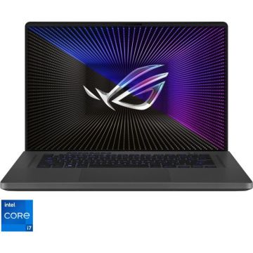Laptop Gaming ASUS ROG Zephyrus G16 GU603ZV cu procesor Intel® Core™ i7-12700H pana la 4.70 GHz, 16, QHD+, IPS, 240Hz, 16GB DDR4, 512GB SSD, NVIDIA® GeForce RTX™ 4060 8GB GDDR6, No OS, Eclipse Gray