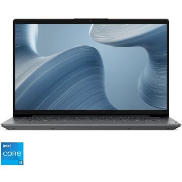 Laptop Lenovo IdeaPad 5 14IAL7 cu procesor Intel® Core™ i5-1240P pana la 4.4 GHz, 14, Full HD, IPS, 16GB, 512GB SSD, Intel® Iris® Xe Graphics, No OS, Storm Grey
