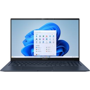 Laptop ultraportabil ASUS Zenbook 15 OLED UM3504DA cu procesor AMD Ryzen™ 7 7735U pana la 4.80 GHz, 15.6, 2.8K, OLED, 16GB, 1TB SSD, AMD Radeon™ Graphics, Windows 11 Pro, Ponder Blue