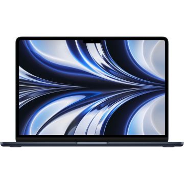 Laptop Apple MacBook Air 13-inch cu procesor Apple M2, 8 nuclee CPU si 10 nuclee GPU, 16 GB, 1TB SSD, Midnight, INT KB