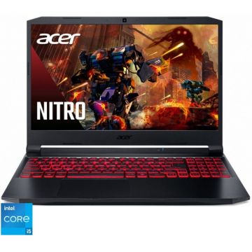 Laptop Gaming Acer Nitro 5 AN515-57 cu procesor Intel® Core™ i5-11400H pana la 4.50 GHz, 15.6, Full HD, IPS, 144Hz, 16GB DDR4, 1TB SSD, NVIDIA® GeForce RTX™ 3050 4GB GDDR6, No OS, Black