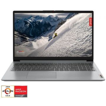Laptop Lenovo IdeaPad 1 15AMN7 cu procesor AMD Athlon™ Gold 7220U pana la 3.7 GHz, 15.6, HD, 4GB, 256GB SSD, AMD Radeon™ 610M, No OS, Cloud Grey
