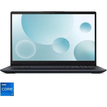 Laptop Lenovo IdeaPad 3 15IAU7 cu procesor Intel® Core™ i7-1255U pana la 4.7 GHz, 15.6, Full HD, 16GB, 512GB SSD, Intel® Iris® Xe Graphics, No OS, Abyss Blue