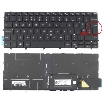 Tastatura Dell XPS 13 9370 iluminata layout UK fara rama enter mare