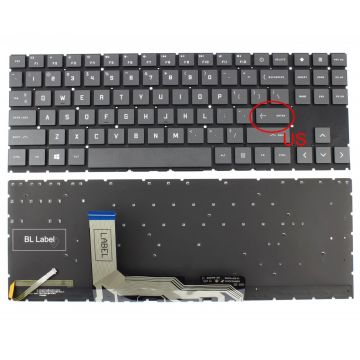 Tastatura HP V193446CS1 iluminata layout US fara rama enter mic
