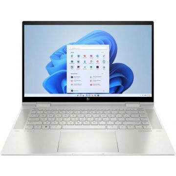 Laptop 2in1 HP Envy x360 15-ew0011nn (Procesor Intel® Core™ i7-1260P (18M Cache, up to 4.70 GHz) 15.6inch FHD Touch, 16GB, 1TB SSD, Intel® Iris Xe Graphics, Win11 Home, Argintiu)