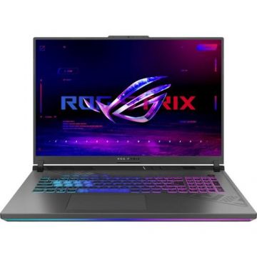Laptop Gaming ASUS ROG Strix SCAR G814JU-N5048 (Procesor Intel® Core™ i9-13980HX (36M Cache, up to 5.60 GHz), 18inch FHD+ 165Hz, 16GB, 1TB SSD, NVIDIA GeForce RTX 4050 @6GB, DLSS 3.0, Negru/Gri)