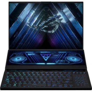Laptop Gaming ASUS ROG Zephyrus Duo GX650PY (Procesor AMD Ryzen™ 9 7945HX (64M Cache, up to 5.4 GHz), 16inch QHD+ 240Hz, 32GB, 2TB SSD, nVidia GeForce RTX 4090 @16GB, Win 11 Home, Negru)