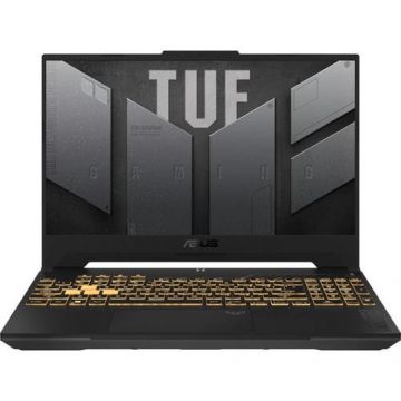 Laptop Gaming ASUS TUF F15 FX507ZU4 (Procesor Intel® Core™ i7-12700H (24M Cache, up to 4.70 GHz) 15.6inch FHD 144Hz, 8GB, 512GB SSD, nVidia GeForce RTX 4050 @6GB, Negru/Gri)