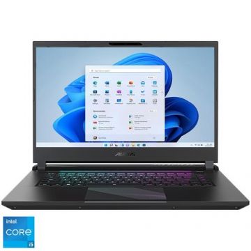 Laptop Gaming Gigabyte Aorus 15 9KF, Procesor Intel® Core™ i5-12500H pana la 4.50GHz, 15.6inch Full HD 144Hz, 8GB, 512GB SSD, NVIDIA GeForce RTX 4060 8GB GDDR6, Windows 11 Home, Negru