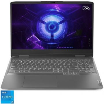 Laptop Gaming Lenovo LOQ 15IRH8, Procesor Intel® Core™ i5-13420H pana la 4.6 GHz, 15.6inch Full HD 144Hz G-SYNC, 16GB, 512GB SSD, NVIDIA GeForce RTX 4050 6GB GDDR6, No OS, Gri
