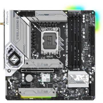 Placa de baza ASRock B760M STEEL LEGEND WIFI, DDR5, Intel B760, LGA 1700, mATX