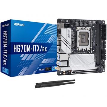 Placa de baza ASRock H670M-ITX/AX, Socket 1700