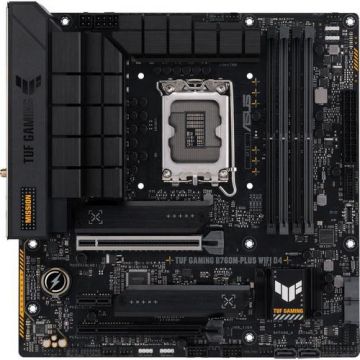 Placa de baza ASUS TUF GAMING B760M-PLUS WIFI DDR4, Intel B760, LGA 1700, mATX