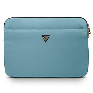 Husa de protectie laptop Guess, Universala, pentru laptop de 13 inch, Triangle logo, Material cauciucat, Albastru