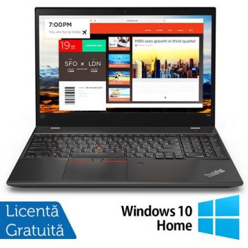 Laptop Refurbished LENOVO ThinkPad T580, Intel Core i5-8350U 1.70 - 3.60GHz, 8GB DDR4, 240GB SSD, 15 Inch Full HD, Webcam + Windows 10 Home
