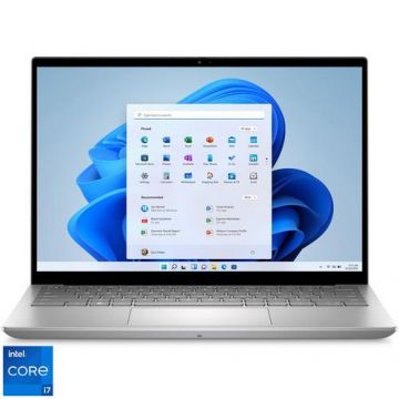 Laptop Dell Inspiron 5430, Procesor Intel® Core™ i7-1360P pana la 5.0 GHz, 14inch 2.5K, 16GB, 512GB SSD, Intel® Iris® Xe Graphics, Windows 11 Pro, Argintiu