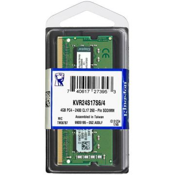 Memorie Kingston KVR24S17S6/4, 4GB, DDR4, 2400 MHz, CL17