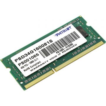 Memorie Patriot PSD34G160081S, 4GB, DDR3, 1600MHz, CL11