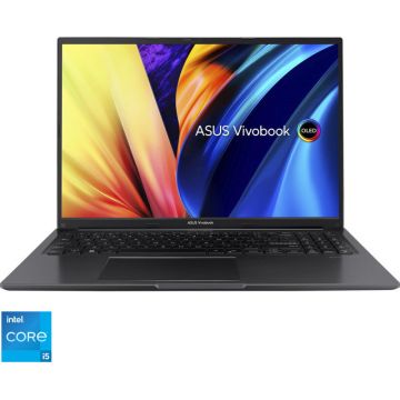 Laptop 16inch Vivobook 16 X1605ZA 3.2K OLED 120Hz Procesor Intel Core i5-1235U 16GB DDR4 512GB SSD Intel Iris Xe No OS Indie Black