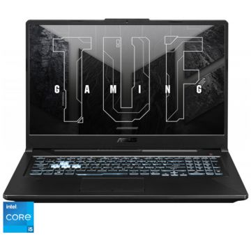 Laptop ASUS Gaming TUF FX706HCB-HX113, FHD, 17.3`, 144Hz, Intel Core i5-11400H, 8GB DDR4, 512GB SSD, GeForce RTX 3050 4GB, No OS, Negru