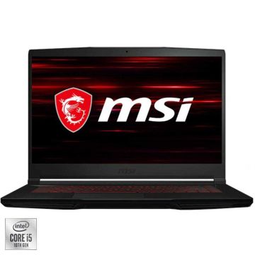 Laptop Gaming MSI GF63 Thin 10SCSR, Intel® Core™ i5-10300H, 8GB DDR4, SSD 512GB, NVIDIA GeForce GTX 1650 Ti Max-Q 4GB, Free DOS
