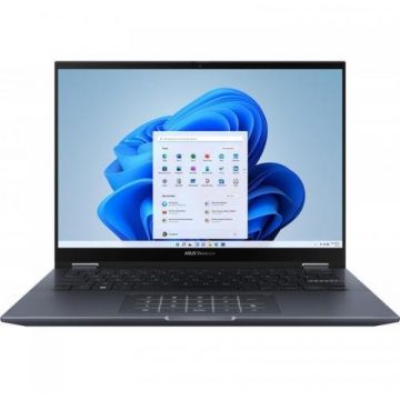 Laptop VivoBook S 14 Flip WUXGA 14 inch AMD Ryzen 5 5600H 8GB 512GB SSD Windows 11 Home Quiet Blue