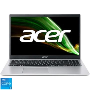 Laptop Acer 15.6'' Aspire 3 A315-58, FHD IPS, Procesor Intel® Core™ i5-1135G7 (8M Cache, up to 4.20 GHz), 16GB DDR4, 512GB SSD, Intel Iris Xe, No OS, Pure Silver