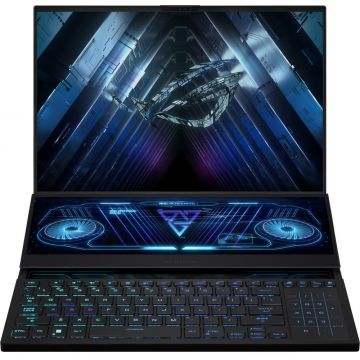 Laptop ASUS Gaming 16'' ROG Zephyrus Duo 16 GX650PY, QHD+ 240Hz Mini LED, Procesor AMD Ryzen™ 9 7945HX (64M Cache, up to 5.4 GHz), 32GB DDR5, 2TB SSD, GeForce RTX 4090 16GB, Win 11 Home, Black