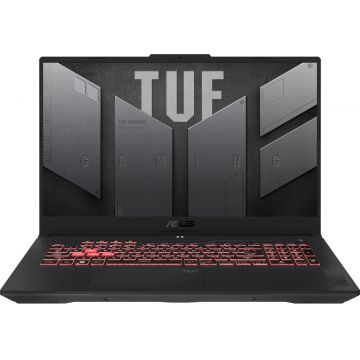 Laptop ASUS Gaming 17.3'' TUF A17 FA707NU, FHD 144Hz, Procesor AMD Ryzen™ 7 7735HS (16M Cache, up to 4.75 GHz), 16GB DDR5, 512GB SSD, GeForce RTX 4050 6GB, No OS, Jaeger Gray