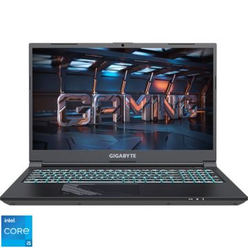 Laptop GIGABYTE Gaming 15.6'' G5 KF, FHD 144Hz, Procesor Intel® Core™ i5-12500H (18M Cache, up to 4.50 GHz), 16GB DDR4, 512GB SSD, GeForce RTX 4060 8GB, Free DOS, Black