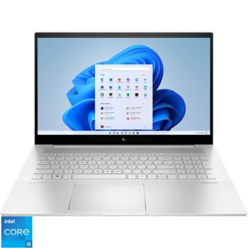 Laptop HP 17.3'' ENVY 17-cr0043nn, FHD IPS, Procesor Intel® Core™ i5-1240P (12M Cache, up to 4.40 GHz), 16GB DDR4, 512GB SSD, Intel Iris Xe, Win 11 Home, Natural Silver