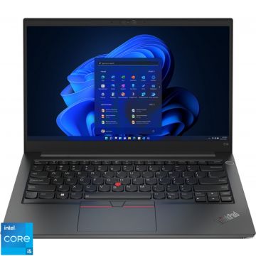 Laptop Lenovo 14'' ThinkPad E14 Gen 4, FHD IPS, Procesor Intel® Core™ i5-1235U (12M Cache, up to 4.40 GHz, with IPU), 16GB DDR4, 512GB SSD, Intel Iris Xe, Win 11 Pro, Black