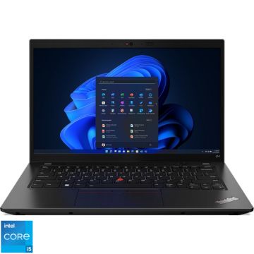 Laptop Lenovo 14'' ThinkPad L14 Gen 3, FHD IPS, Procesor Intel® Core™ i5-1235U (12M Cache, up to 4.40 GHz, with IPU), 8GB DDR4, 512GB SSD, Intel Iris Xe, Win 11 DG Win 10 Pro, Thunder Black