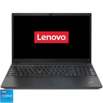 Laptop Lenovo 15.6'' ThinkPad E15 Gen 2, FHD IPS, Procesor Intel® Core™ i5-1135G7 (8M Cache, up to 4.20 GHz), 16GB DDR4, 512GB SSD, Intel Iris Xe, No OS, Black