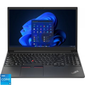 Laptop Lenovo 15.6'' ThinkPad E15 Gen 4, FHD IPS, Procesor Intel® Core™ i5-1235U (12M Cache, up to 4.40 GHz, with IPU), 16GB DDR4, 512GB SSD, Intel Iris Xe, Win 11 Pro, Black