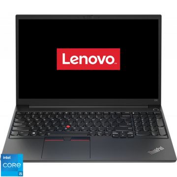 Laptop Lenovo 15.6'' ThinkPad E15 Gen 4, FHD IPS, Procesor Intel® Core™ i5-1235U (12M Cache, up to 4.40 GHz, with IPU), 8GB DDR4, 256GB SSD, Intel Iris Xe, No OS, Black