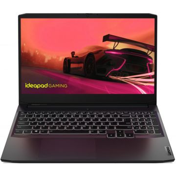Laptop Lenovo Gaming 15.6'' IdeaPad 3 15ACH6, FHD IPS 120Hz, Procesor AMD Ryzen™ 5 5600H (16M Cache, up to 4.2 GHz), 8GB DDR4, 512GB SSD, GeForce RTX 3050 Ti 4GB, No OS, Shadow Black