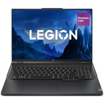 Laptop Lenovo Gaming 16'' Legion Pro 5 16ARX8, WQXGA IPS 240Hz G-Sync, Procesor AMD Ryzen™ 9 7945HX (64M Cache, up to 5.4 GHz), 32GB DDR5, 1TB SSD, GeForce RTX 4060 8GB, No OS, Onyx Grey, 3Yr Onsite Premium Care